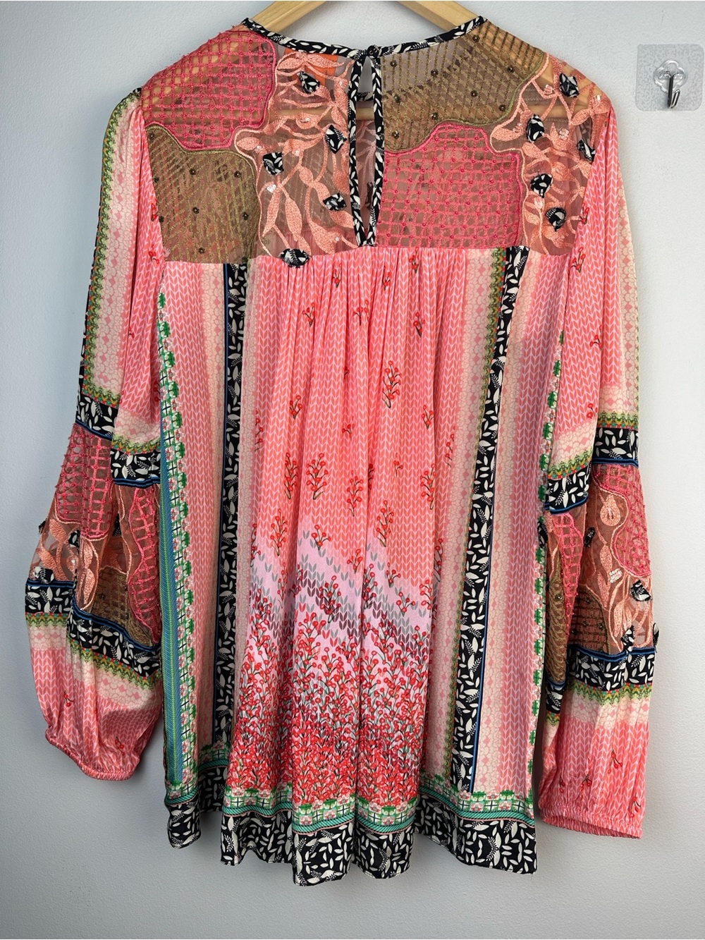 Bhanuni by Jyoti Rosario Embroidery Blouse SM Bohemian High Neck Long Sleeve Top - Picture 13 of 16